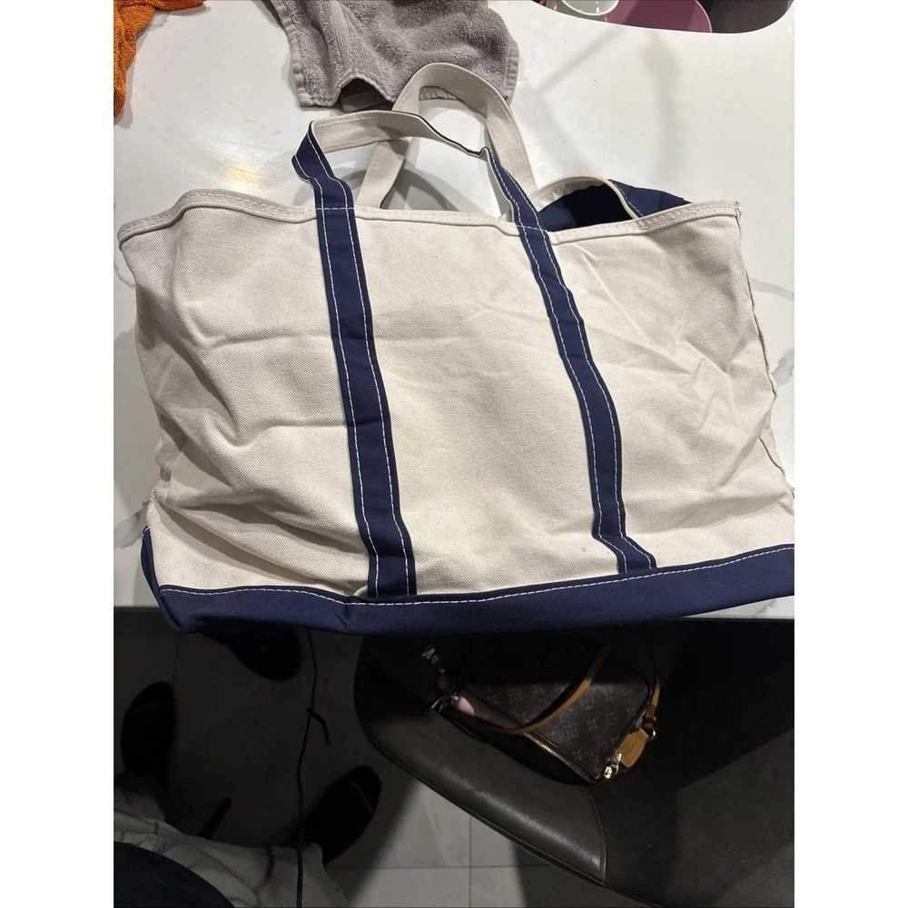 ll bean tote large zip Navy Blue